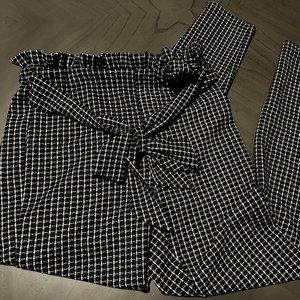 Paperbag Waist Plaid Dress Pants Size L (Tall) NWOT